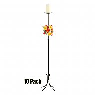 1-Light Freestanding Aisle Candelabra - Pillar Style - 10 Pack - Onyx Bronze
