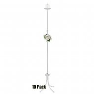 1-Light Freestanding Aisle Candelabra - Pillar Style - 10 Pack - White