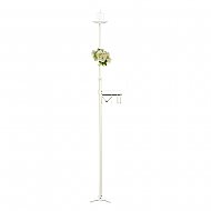 1-Light Aisle Candelabra w/ Quick Clamp - Pillar Style - White