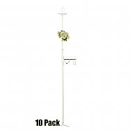 1-Light Aisle Candelabra w/ Quick Clamp - Pillar Style - 10 Pack - White