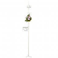 1-Light Aisle Candelabra w/ Quick Clamp - White Tall Isle Candle Holder