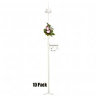 1-Light Aisle Candelabra w/ Quick Clamp - 10 Pack - White