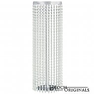Tabletop Crystal Column - 25'' Tall - Frosted Silver w/ Clear Crystals
