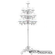 13-Light Tree Floor Candelabra - Pillar Style - Frosted Silver