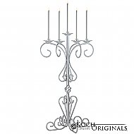 36'' Tall Old World Tabletop Candelabra - Frosted Silver