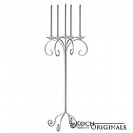 32'' Tall Tabletop Candelabra - Frosted Silver