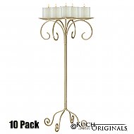 32'' Tall Tabletop Candelabra - Pillar Style - 10 Pack - Gold Leaf