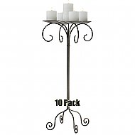 32'' Tall Tabletop Candelabra - Pillar Style - 10 Pack - Onyx Bronze