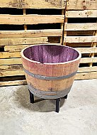 Wine Barrel Planter - With Metal Stand