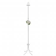 1-Light Freestanding Aisle Candelabra - Pillar Style - White