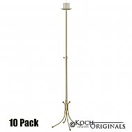 1-Light Freestanding Aisle Candelabra - Pillar Style - 10 Pack - Gold Leaf