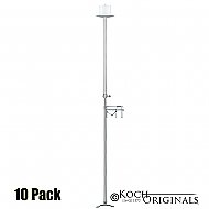 1-Light Aisle Candelabra w/ Quick Clamp - Pillar Style - 10 Pack - Frosted Silver