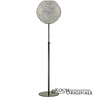 Crystal Ball Floor Candelabra - Adjustable Height - 18'' Ball - Onyx Bronze w/ Clear Crystals