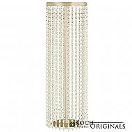Tabletop Crystal Column - 25'' Tall - Gold Leaf w/ Clear Crystals