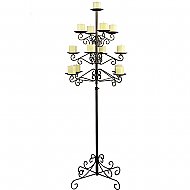13-Light Tree Floor Candelabra - Pillar Style - Onyx Bronze