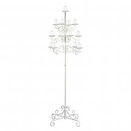 13-Light Tree Floor Candelabra - Pillar Style - White