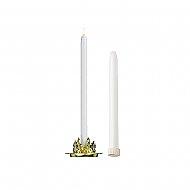 12'' Mechanical Candle - Each -  White Tube Candle 12" Candlesticks