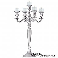 Hierarchy Tabletop Candelabra - 30'' - 5 light - Frosted Silver