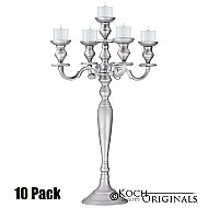 Hierarchy Tabletop Candelabra - 30'' - 5 light - 10 Pack - Frosted Silver