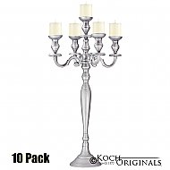 Hierarchy Candelabra - 40'' - 5 light - 10 Pack - Frosted Silver