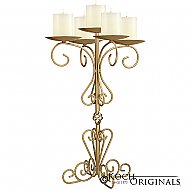 36'' Tall Old World Tabletop Candelabra - Pillar Style - Gold Leaf