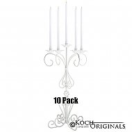 36'' Tall Old World Tabletop Candelabra - 10 Pack - White