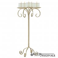 32'' Tall Tabletop Candelabra - Pillar Style - Gold Leaf