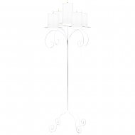 32'' Tall Tabletop Candelabra - Pillar Style - White