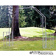 Convertible Wedding Arch w/ Two Columns - 96'' H - Frosted Silver