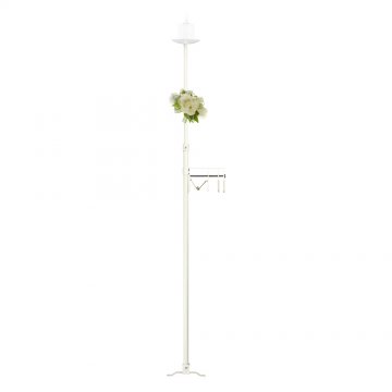 1-Light Aisle Candelabra w/ Quick Clamp - Pillar Style - White