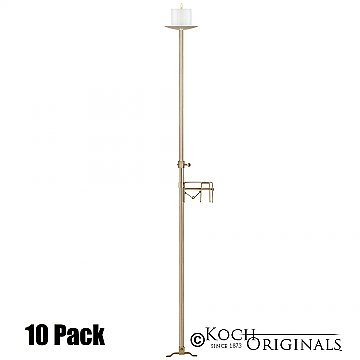 1-Light Aisle Candelabra w/ Quick Clamp - Pillar Style - 10 Pack - Gold Leaf