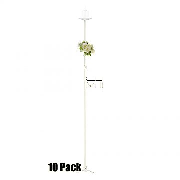 1-Light Aisle Candelabra w/ Quick Clamp - Pillar Style - 10 Pack - White