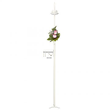 1-Light Aisle Candelabra w/ Quick Clamp - White Tall Isle Candle Holder