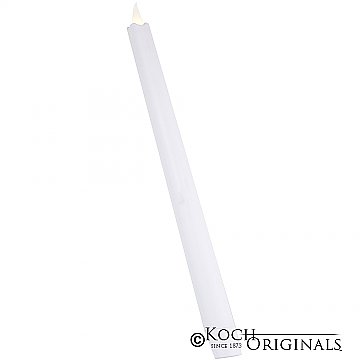 LED Taper Candle w/ Switch - White - 8'' - 10 Pack