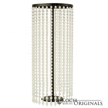 Tabletop Crystal Column - 25'' Tall - Onyx Bronze w/ Clear Crystals