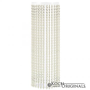 Tabletop Crystal Column - 25'' Tall - White w/ Clear Crystals