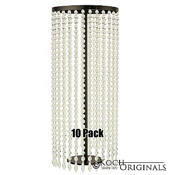 Tabletop Crystal Column - 25'' Tall - 10 Pack - Onyx Bronze w/ Clear Crystals