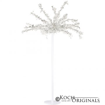 Tabletop Crystal Tree - 32'' Tall - White w/ Clear Crystals