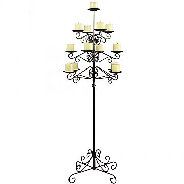 13-Light Tree Floor Candelabra - Pillar Style - Onyx Bronze
