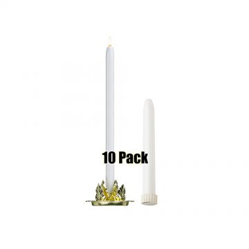 8'' Mechanical Candle - 10 Pack - White Dripless Candle Refillable Candle 