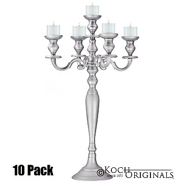 Hierarchy Tabletop Candelabra - 30'' - 5 light - 10 Pack - Frosted Silver