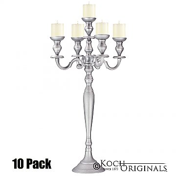 Hierarchy Candelabra - 40'' - 5 light - 10 Pack - Frosted Silver