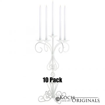 36'' Tall Old World Tabletop Candelabra - 10 Pack - White