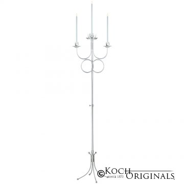 Double Ring Unity Candelabra - Frosted Silver